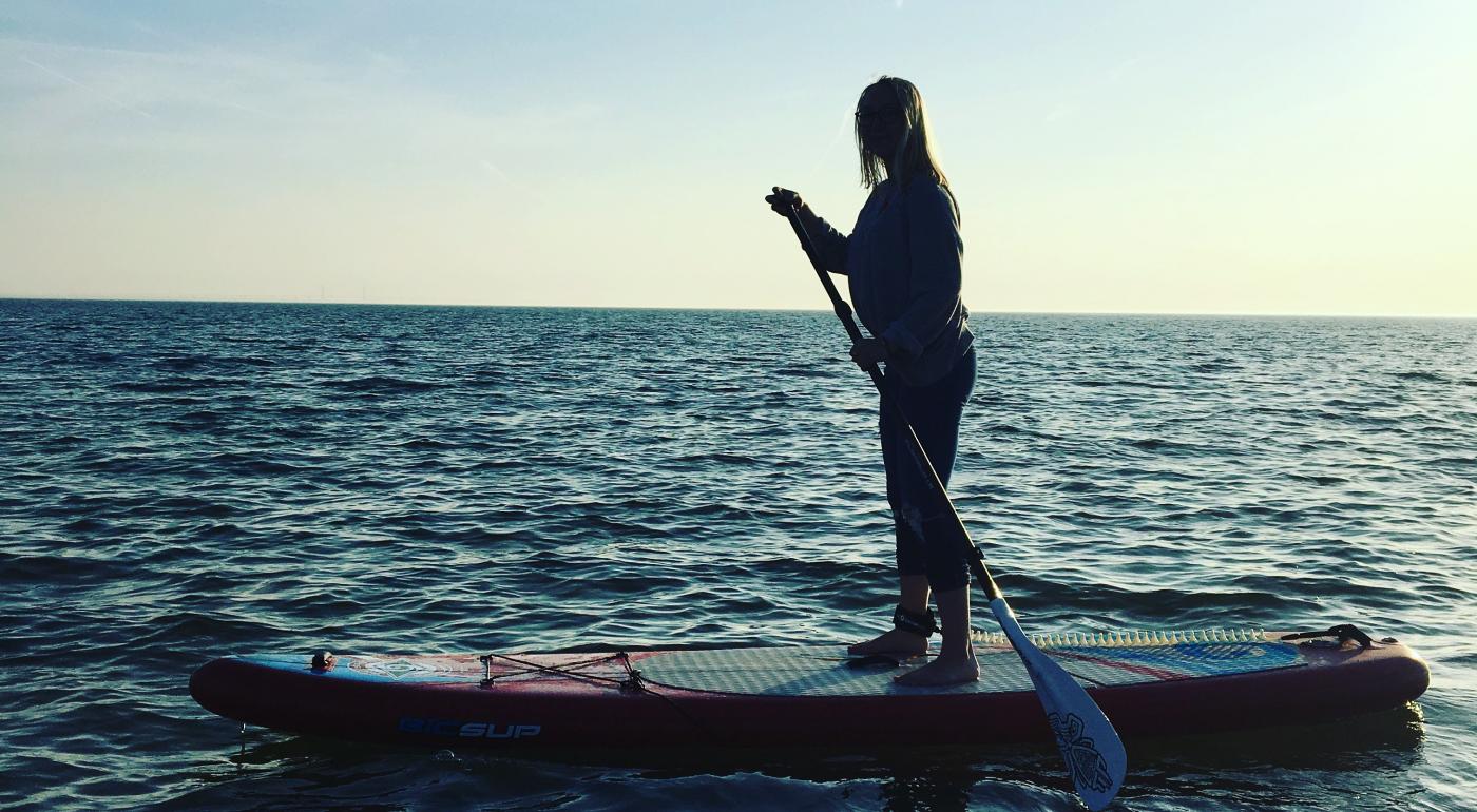 Paddlare på havet i Lomma